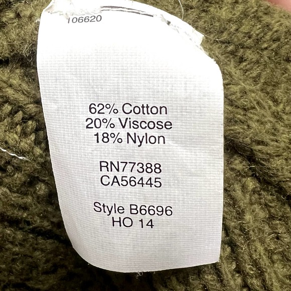 Madewell Sea Grove Textured Split Hem Sweater Cotton Blend Moss Green Sz L - Picture 8 of 8